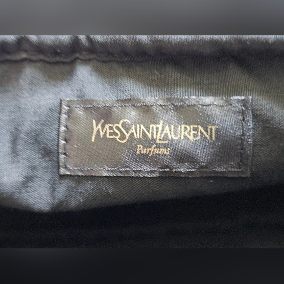 Yves Saint Laurent YSL Black Makeup Wristlet w/Gold Chain And Parfum Sample, New - Picture 8 of 10